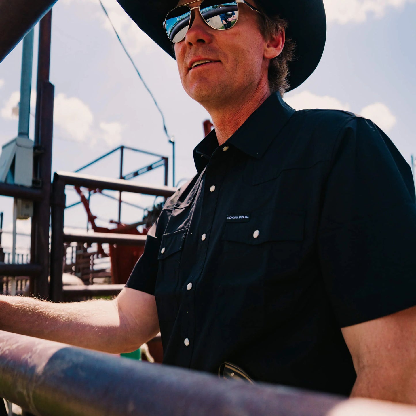 SEELEY S/S BUTTON-UP SHIRT - BLACK