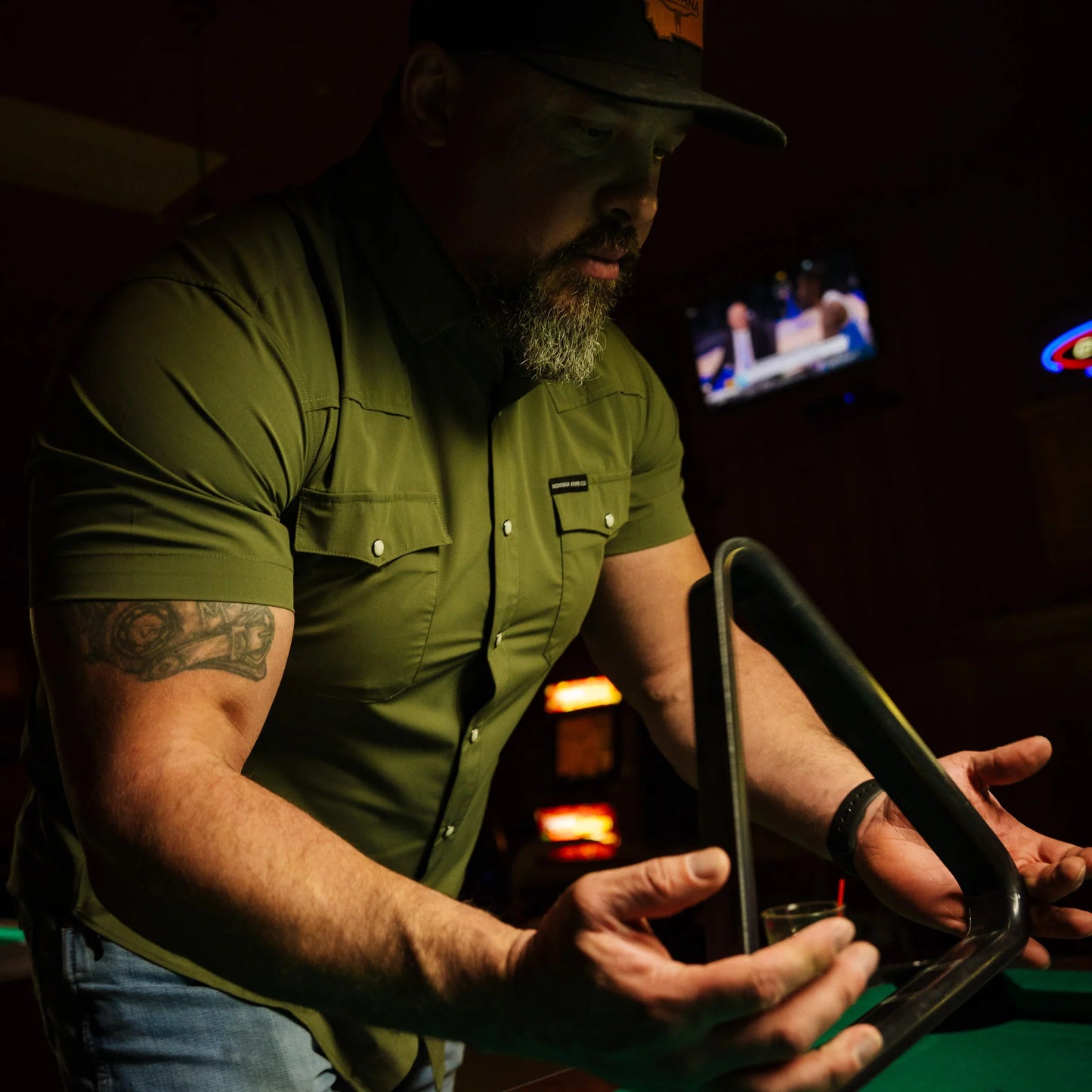 SEELEY S/S BUTTON-UP SHIRT - OLIVE