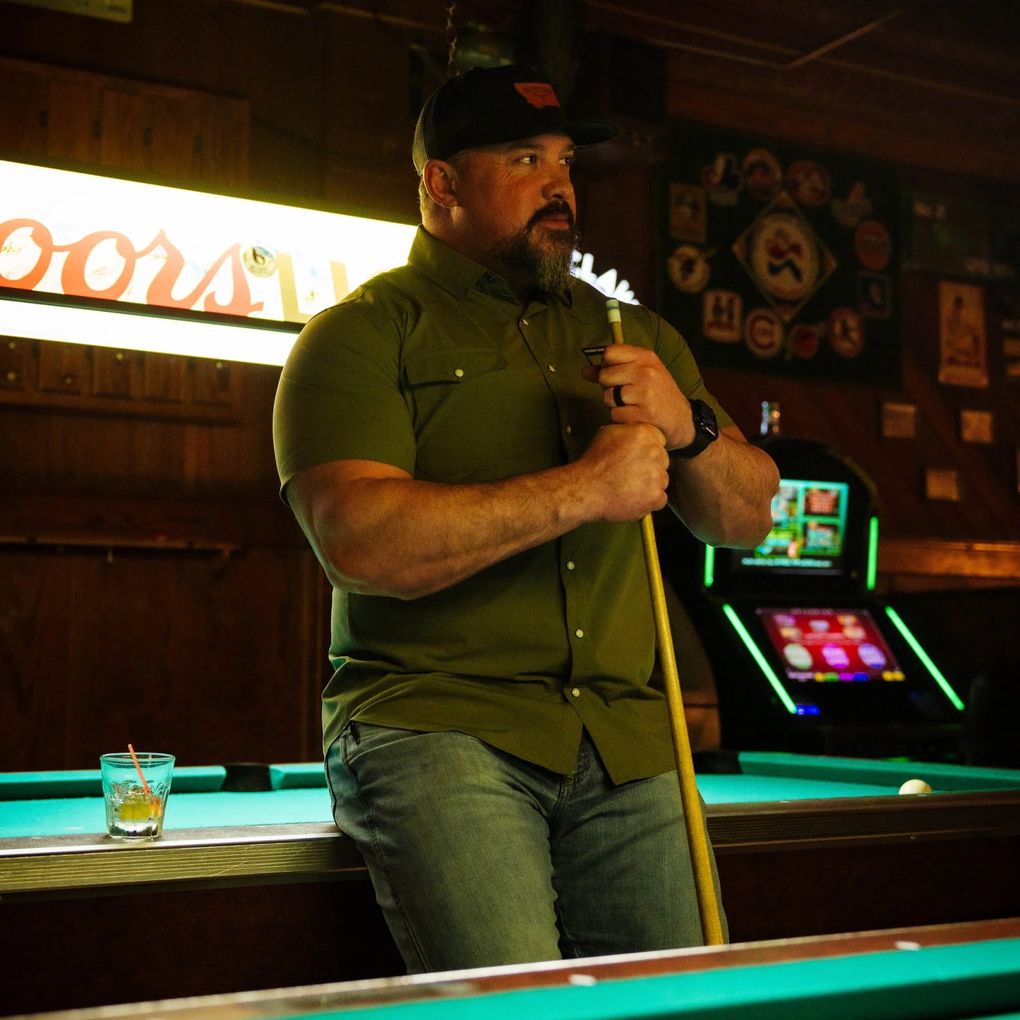 SEELEY S/S BUTTON-UP SHIRT - OLIVE