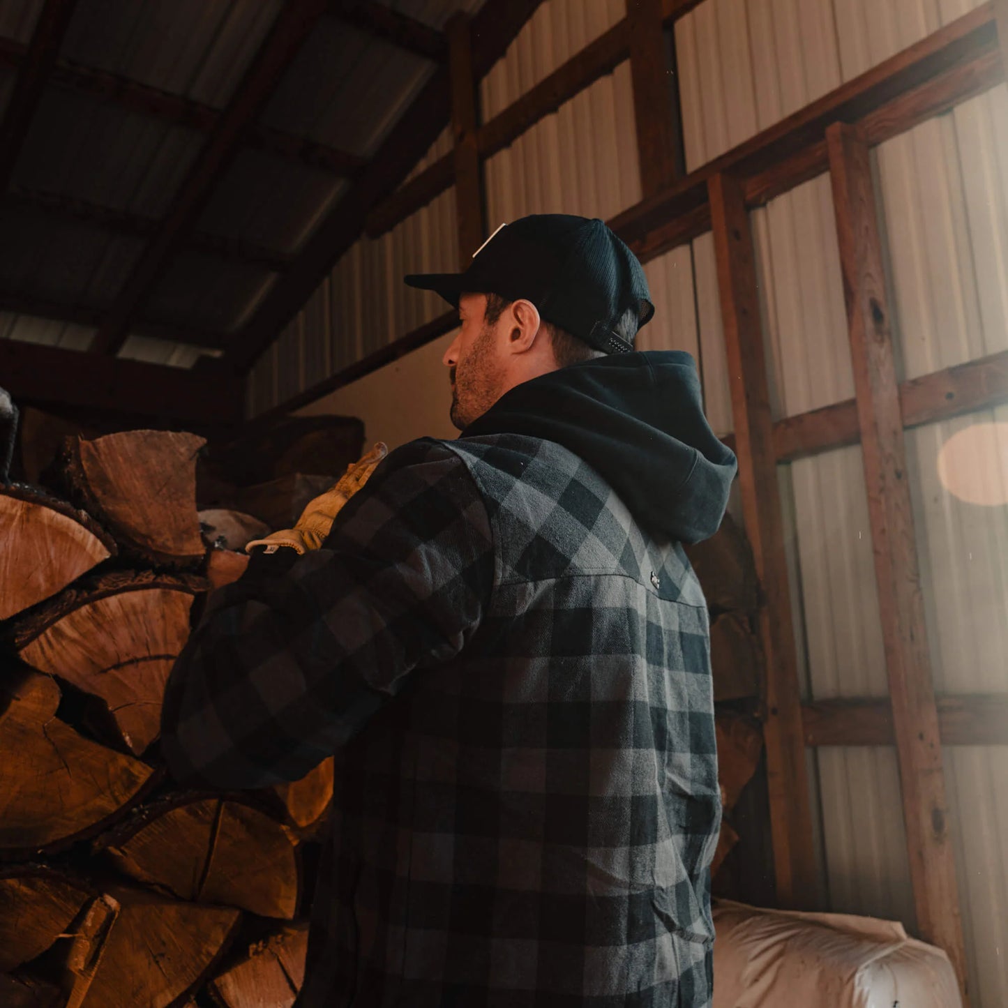 BIG TIMBER HOODED FLANNEL - GREY