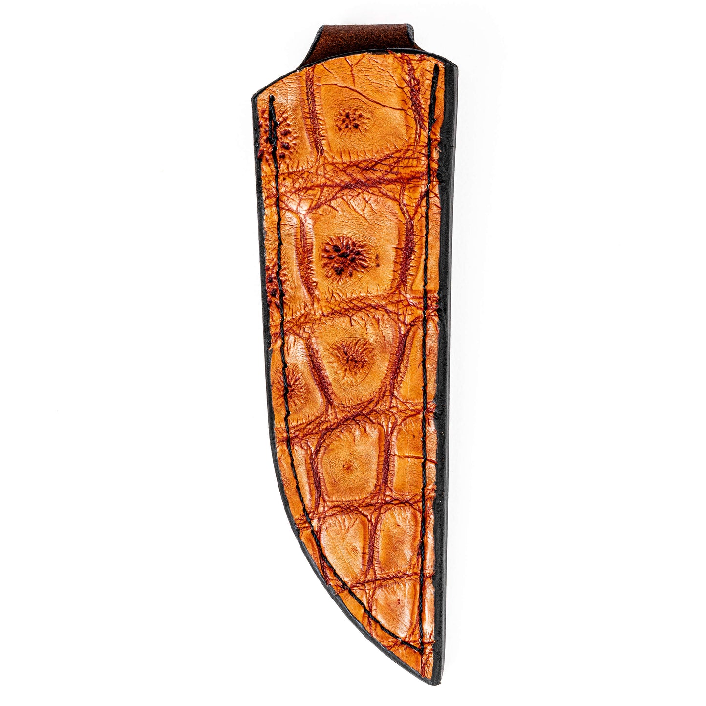 LARGE GATOR LEATHER SHEATH - VERTICAL BELT CARRY