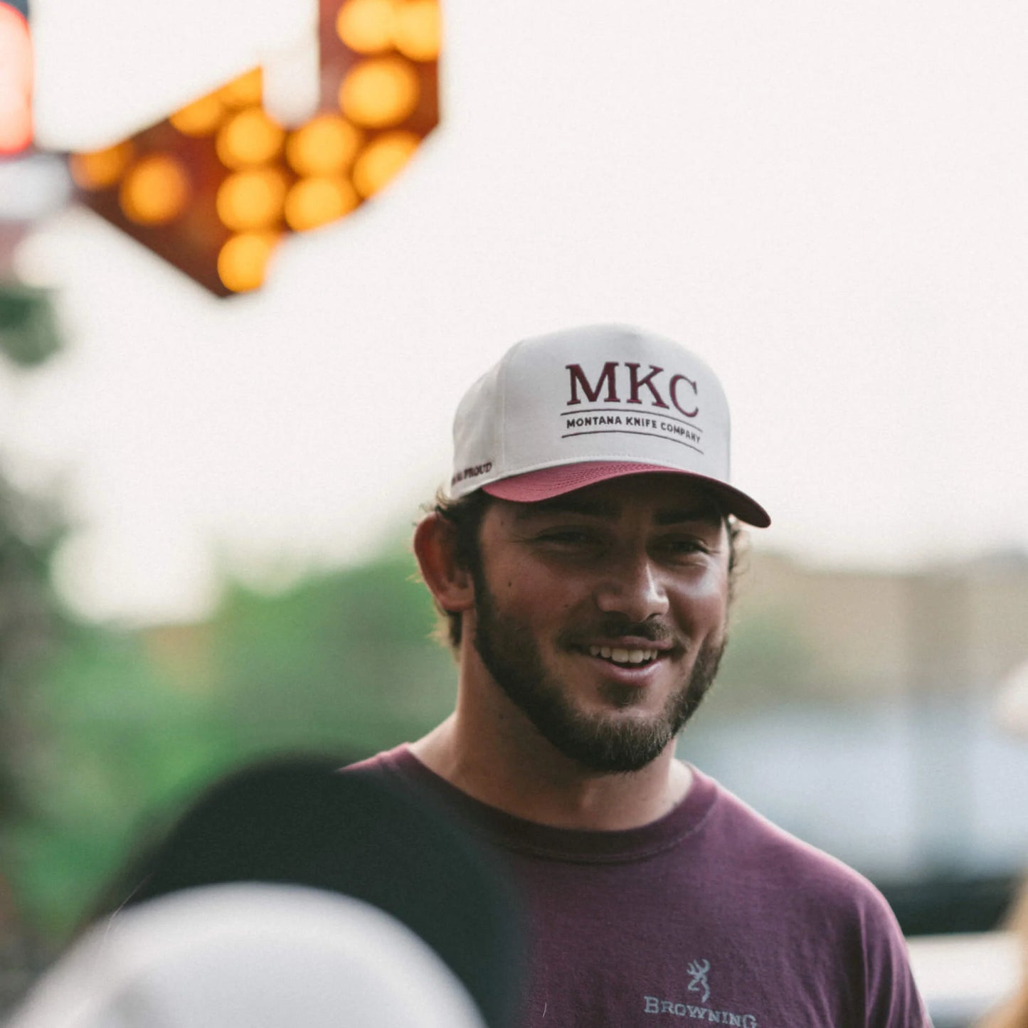 MKC UNIVERSITY HAT - IVORY/MAROON