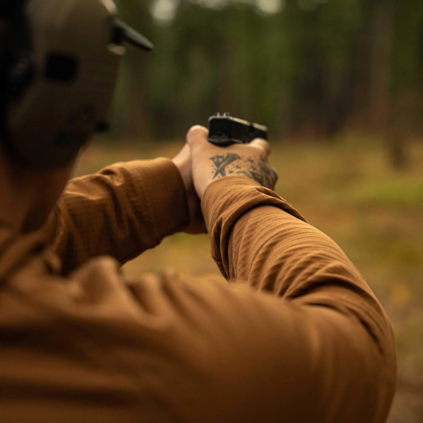 MKC WAFFLE KNIT PERFORMANCE HOODIE - COYOTE