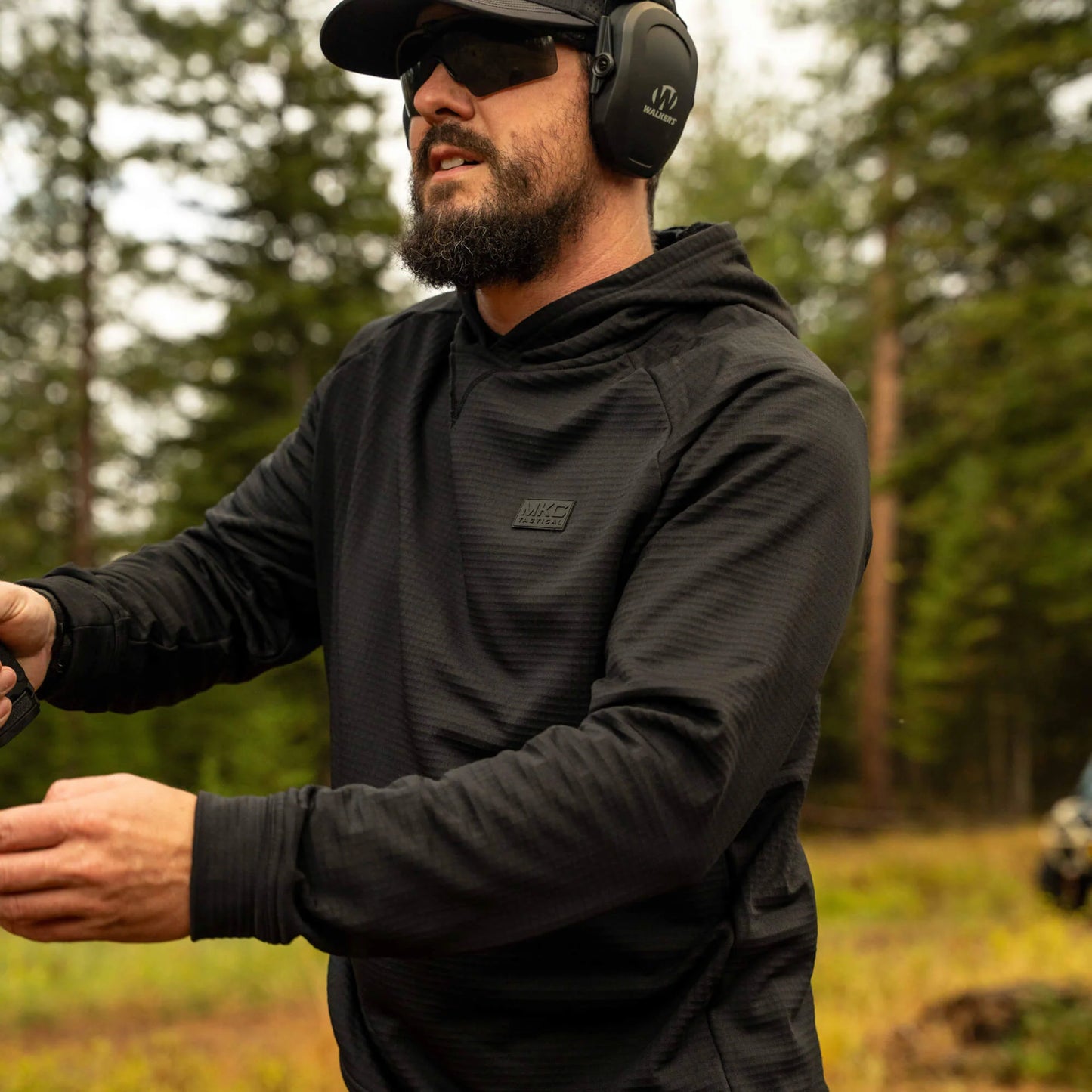 MKC WAFFLE KNIT PERFORMANCE HOODIE - SHADOW