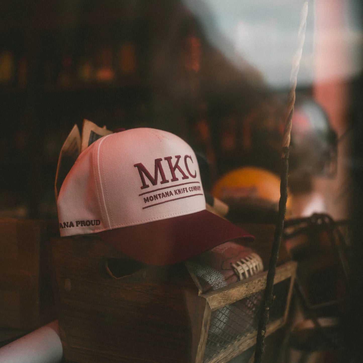 MKC UNIVERSITY HAT - IVORY/MAROON