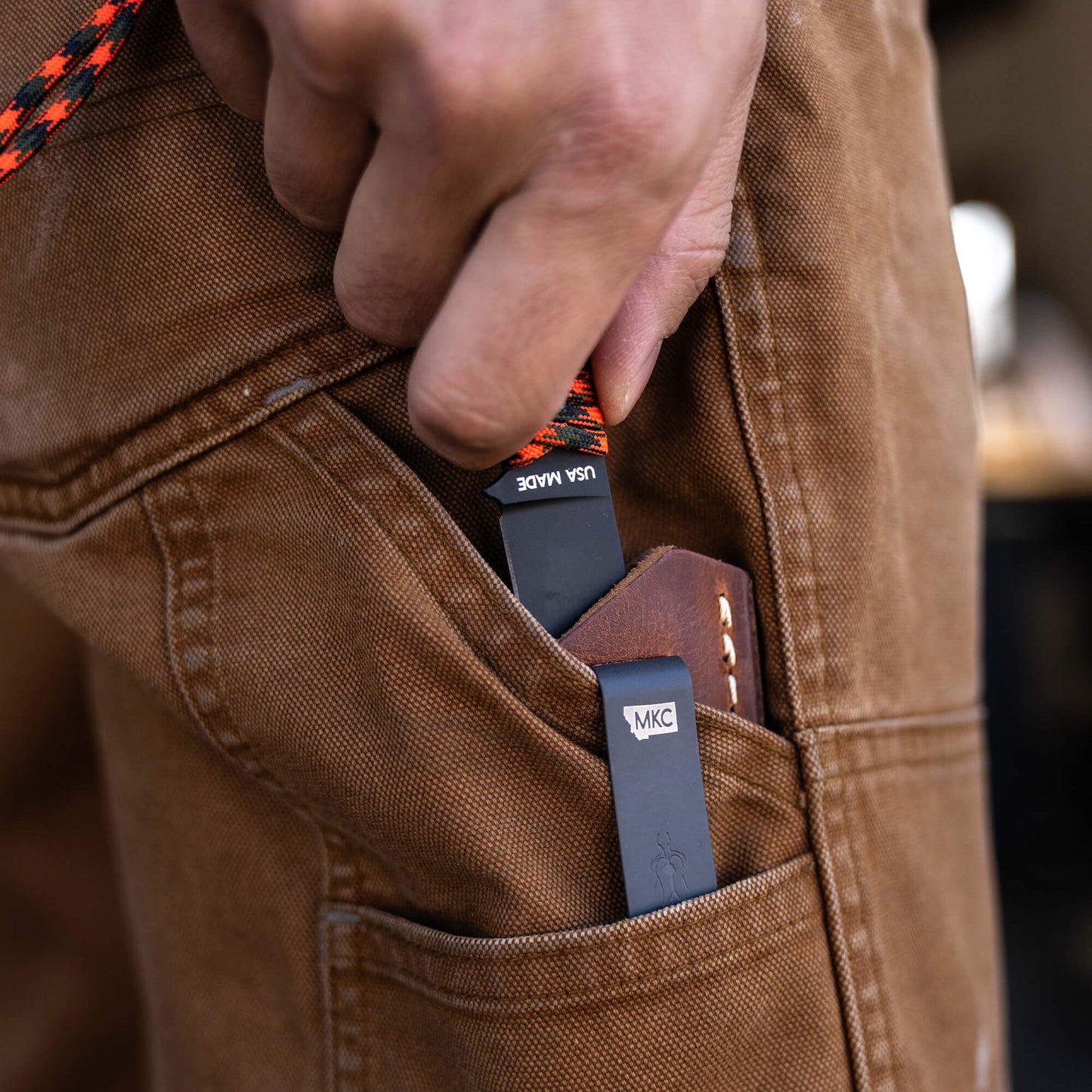 MINI STONED GOAT LEATHER SHEATH - CONCEALED POCKET CARRY