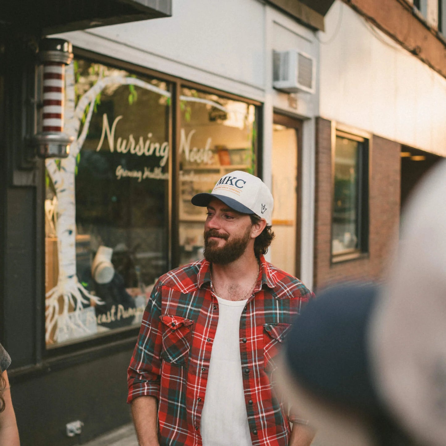 MKC UNIVERSITY HAT - IVORY/NAVY