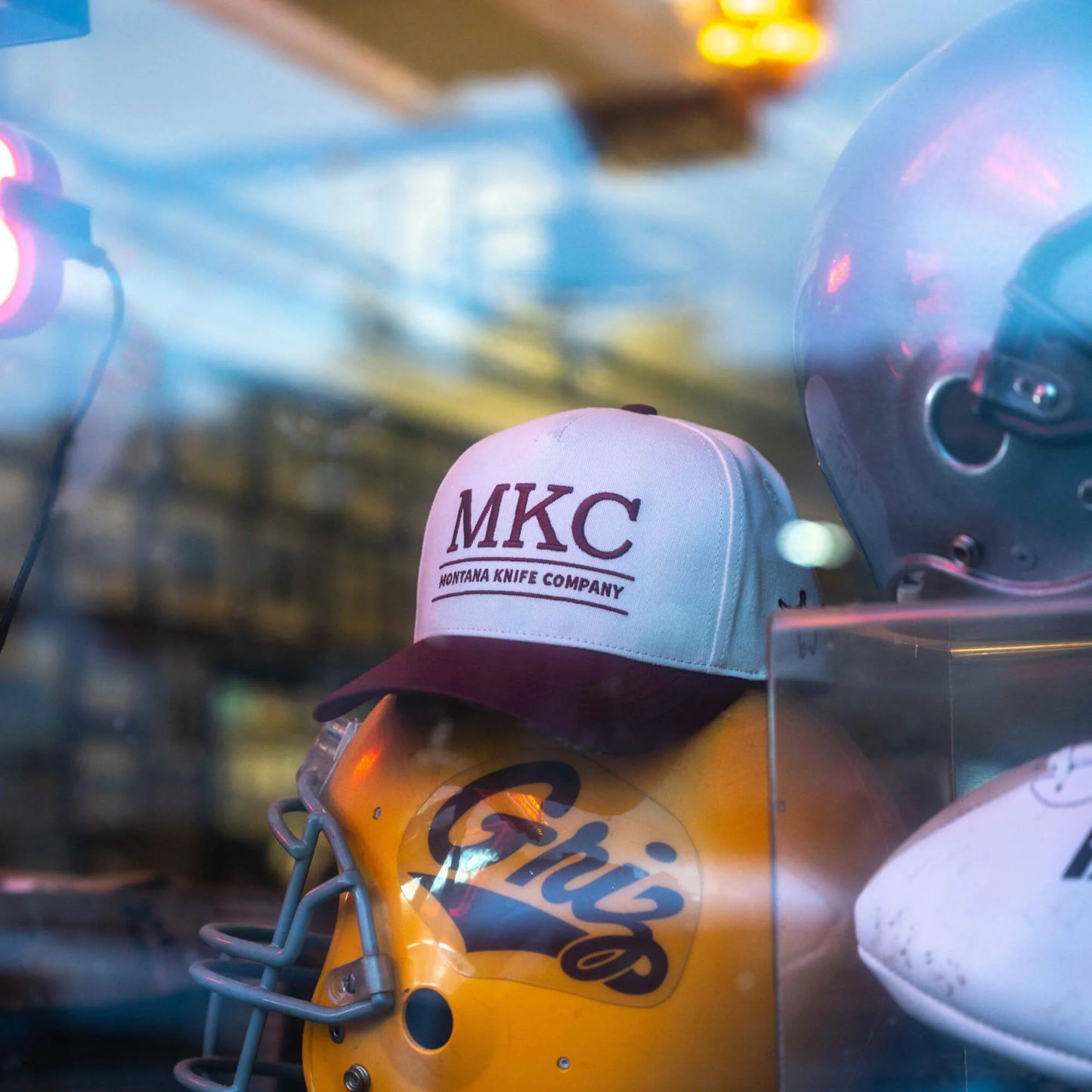 MKC UNIVERSITY HAT - IVORY/MAROON
