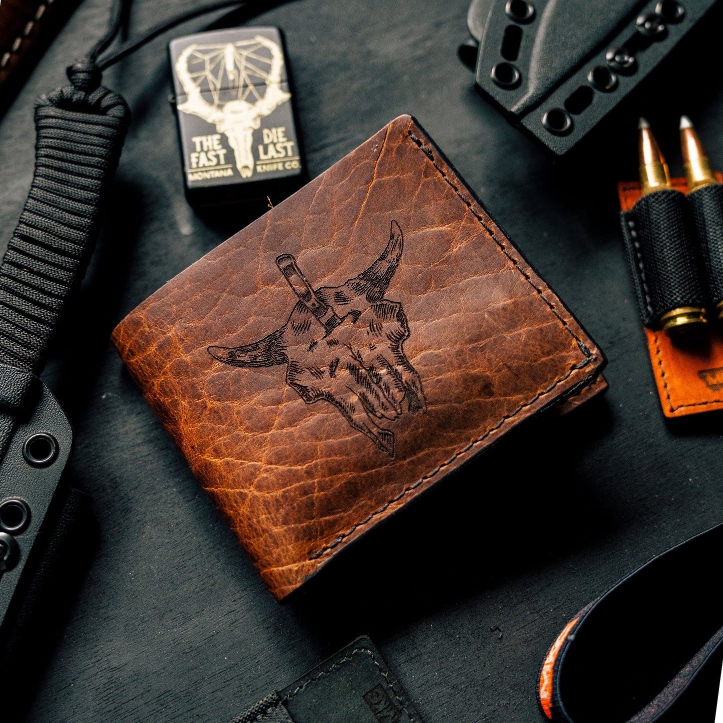 MKC BISON SKULL - LEATHER WALLET