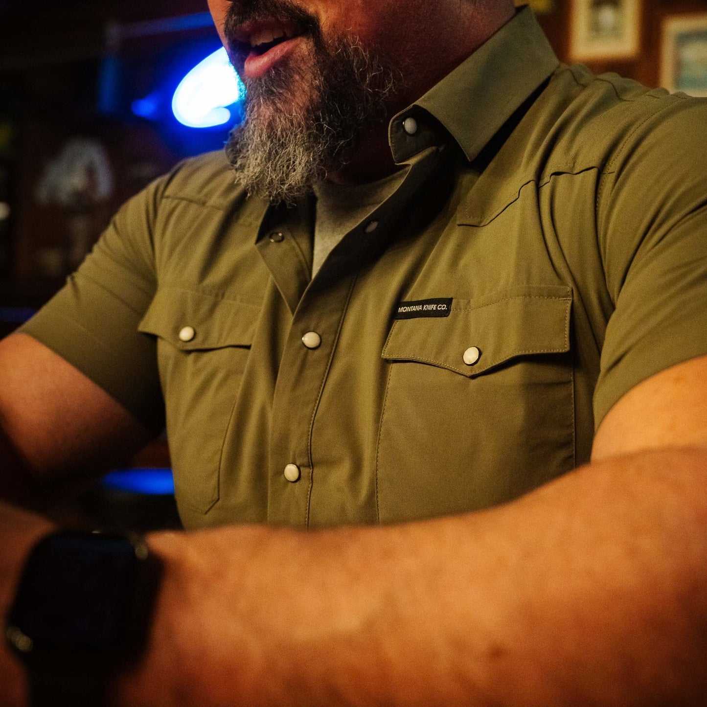 SEELEY S/S BUTTON-UP SHIRT - OLIVE