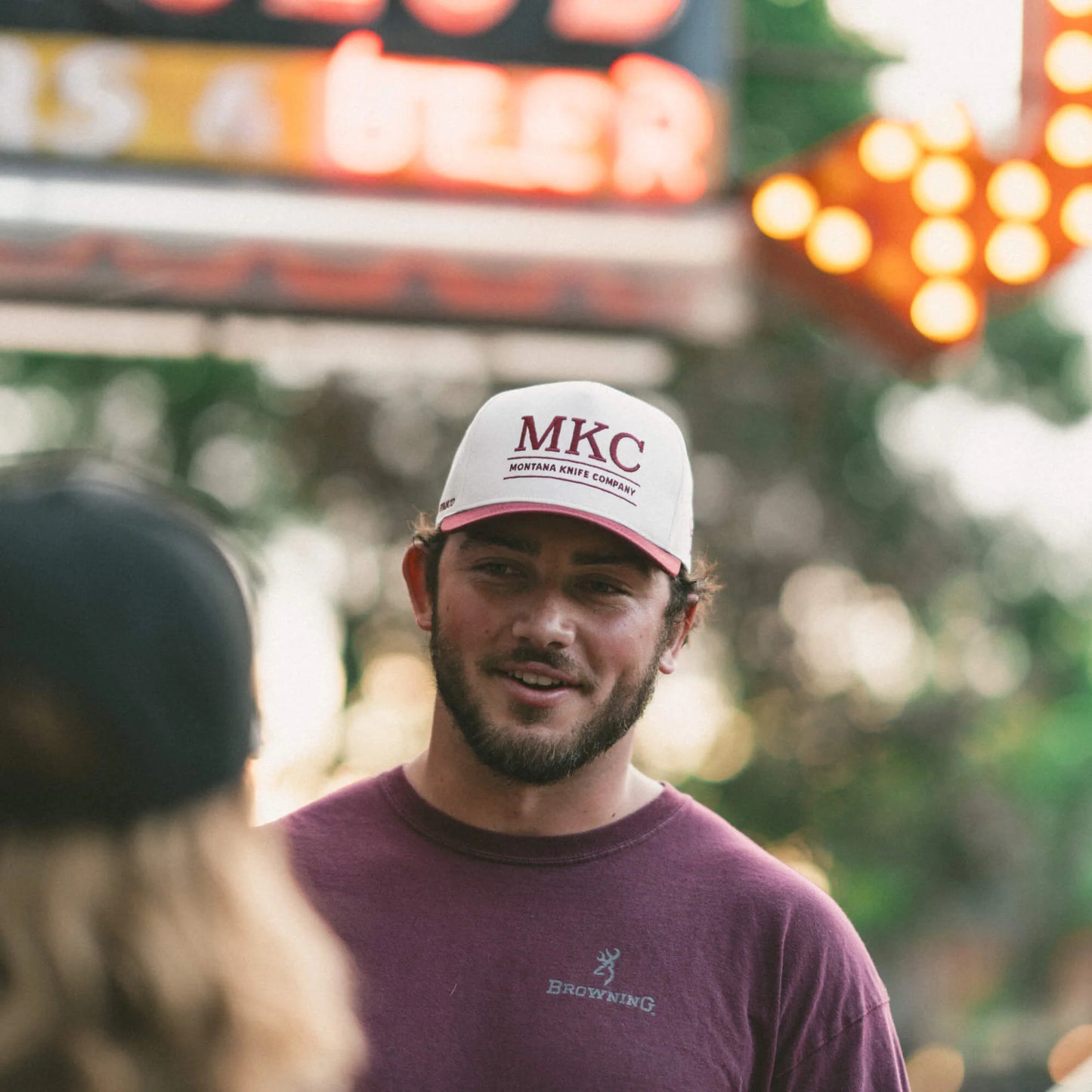 MKC UNIVERSITY HAT - IVORY/MAROON