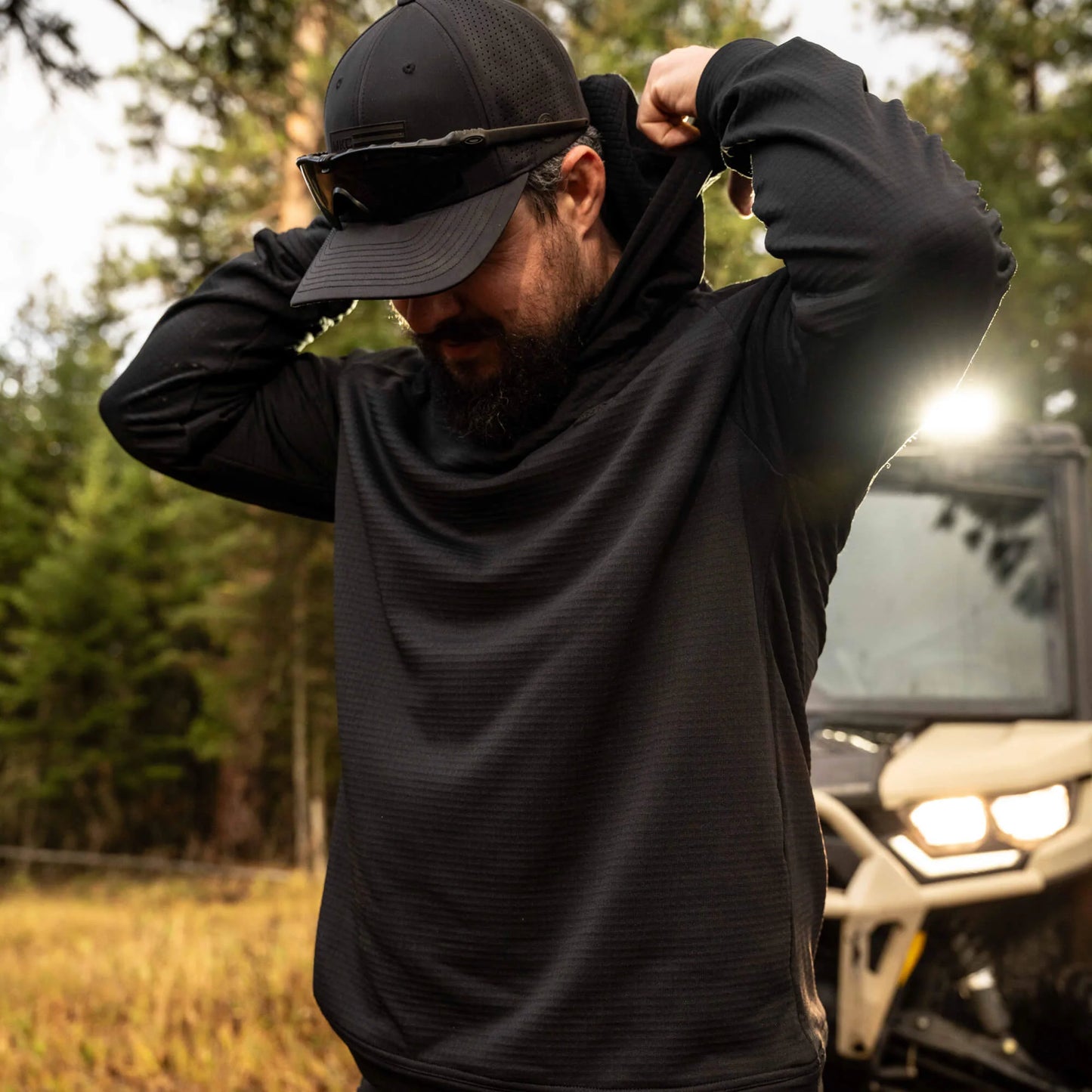 MKC WAFFLE KNIT PERFORMANCE HOODIE - SHADOW