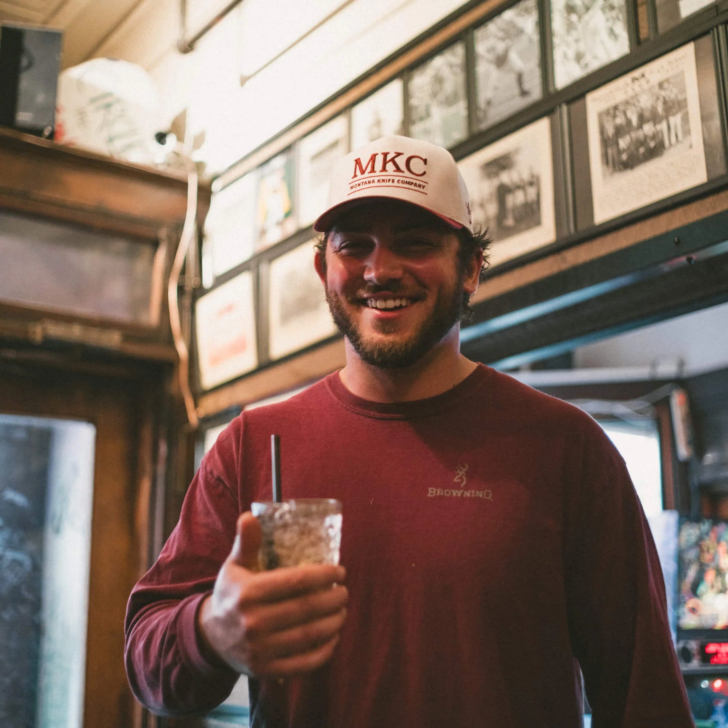 MKC UNIVERSITY HAT - IVORY/MAROON