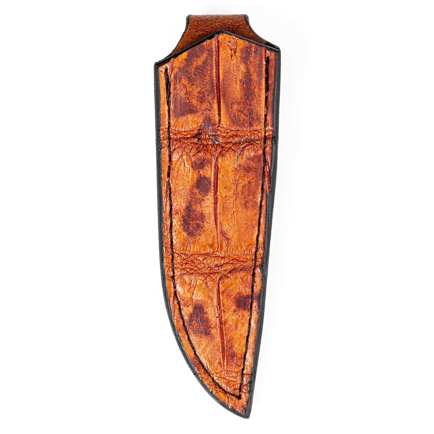 SMALL GATOR LEATHER SHEATH - VERTICAL BELT CARRY