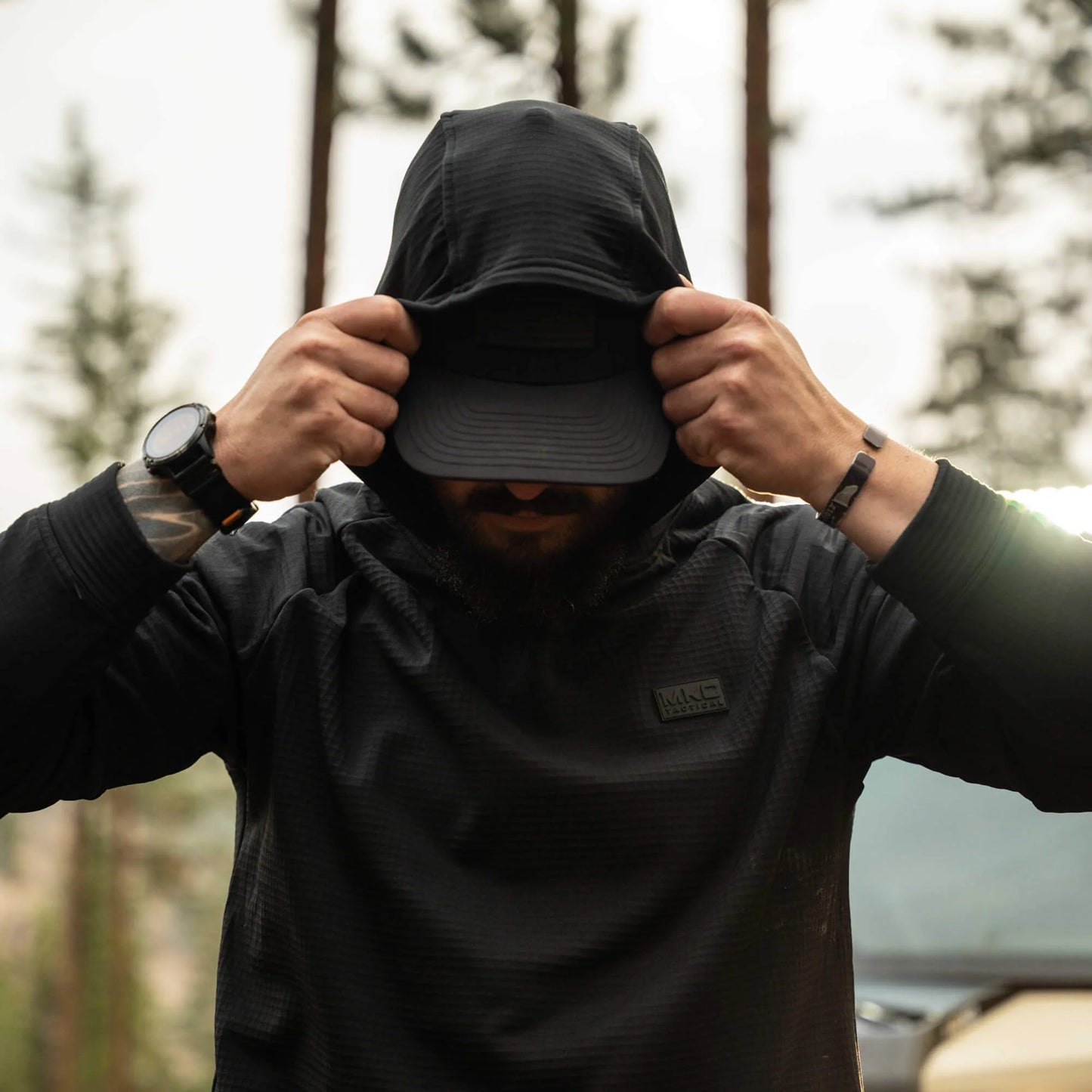 MKC WAFFLE KNIT PERFORMANCE HOODIE - SHADOW