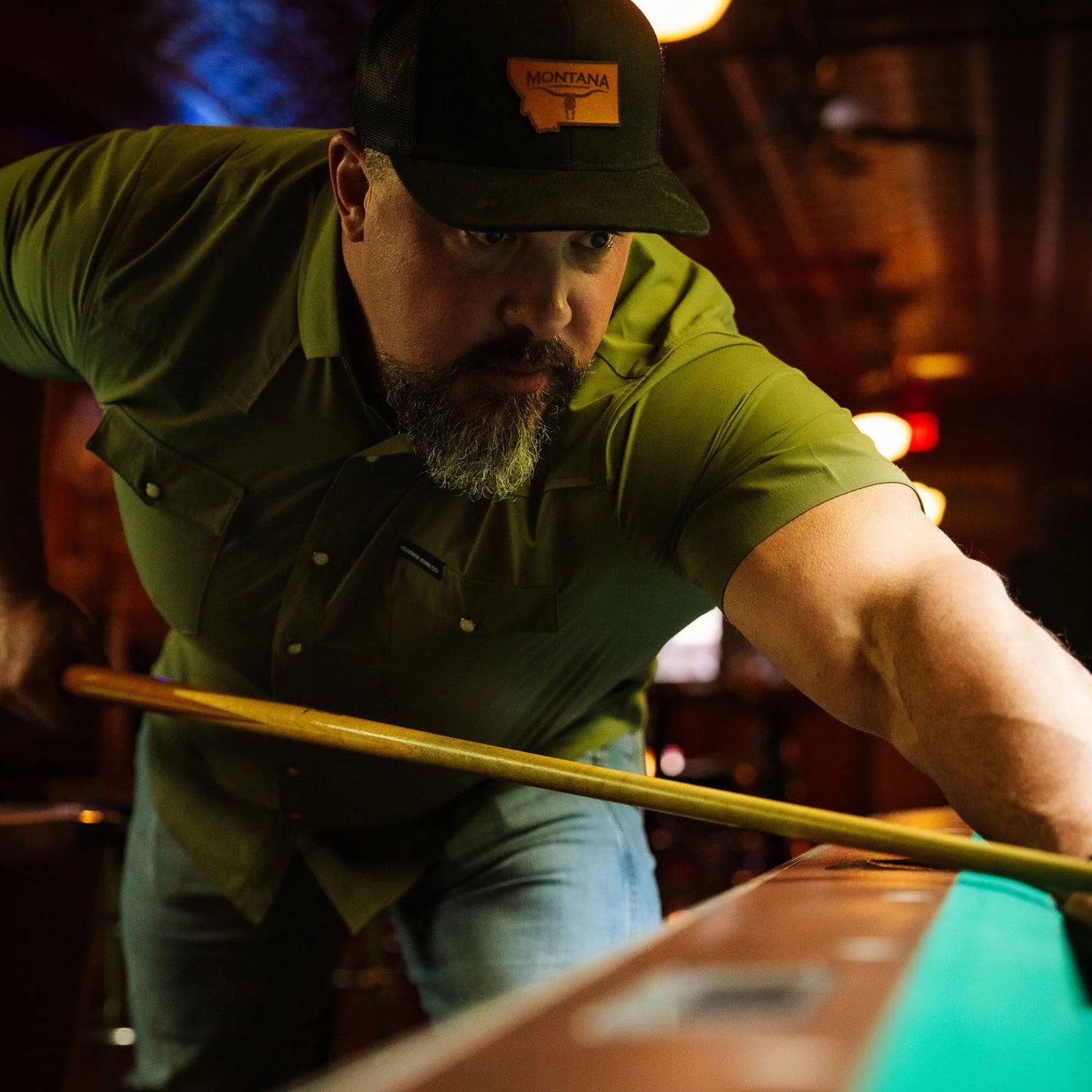 SEELEY S/S BUTTON-UP SHIRT - OLIVE