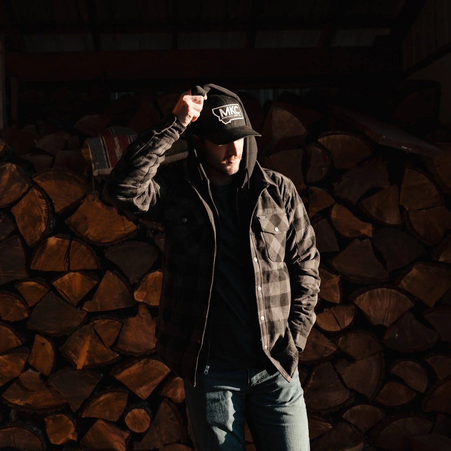 BIG TIMBER HOODED FLANNEL - GREY