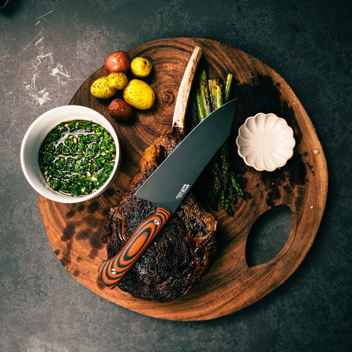 SMITH RIVER SANTOKU - ORANGE & BLACK