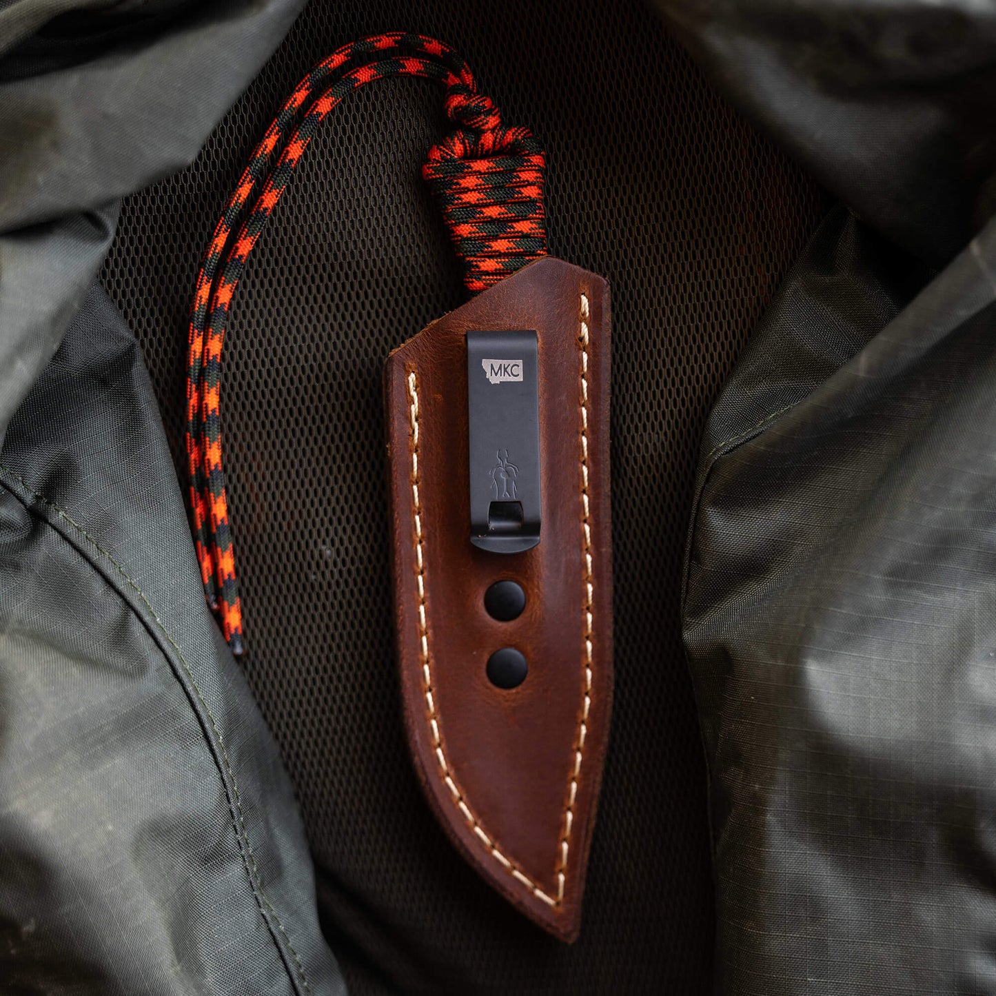 MINI STONED GOAT LEATHER SHEATH - CONCEALED POCKET CARRY